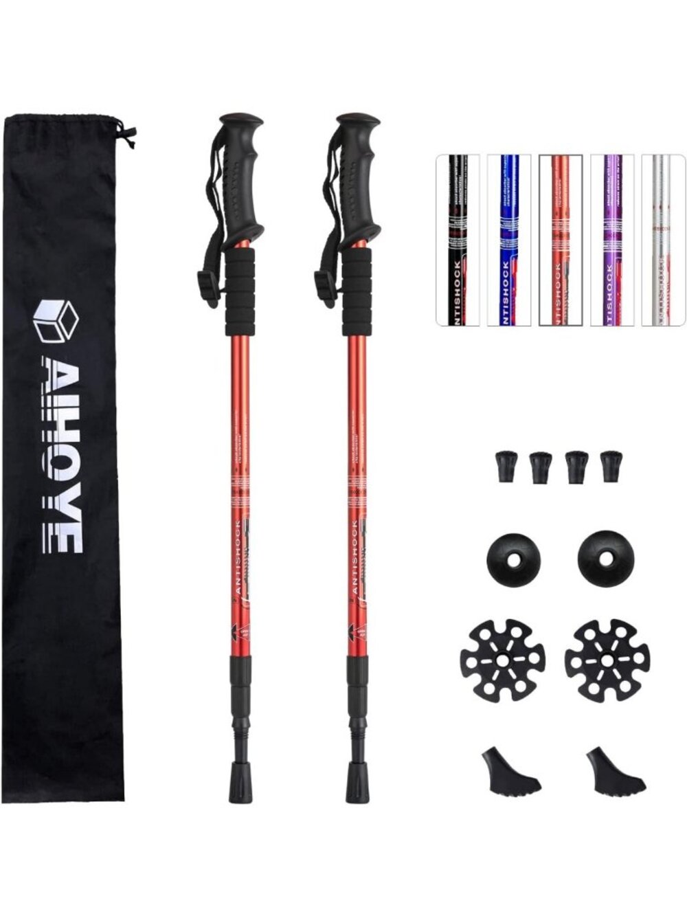 Lightweight Hiking Trekking Poles - 2 Pack Adjustable Walking Sticks for Outdoor